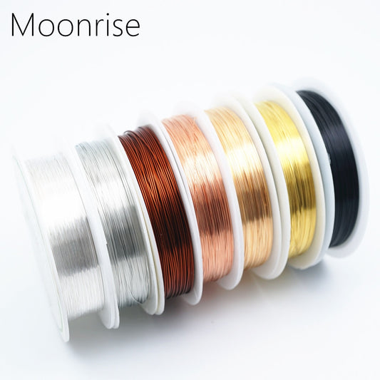 Colorfast Copper Wire For Bracelet Necklace Jewelry DIY Accessories 0.2/0.25/0.3/0.5/0.6/1.0mm Craft Beading Wire HK018