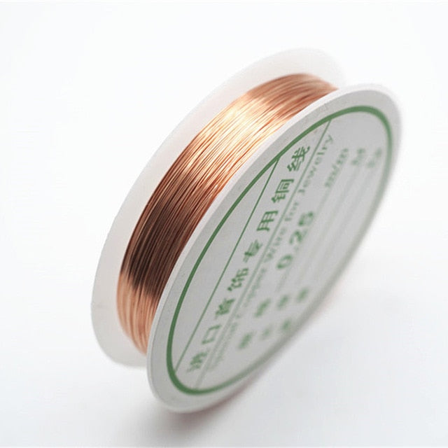 Colorfast Copper Wire For Bracelet Necklace Jewelry DIY Accessories 0.2/0.25/0.3/0.5/0.6/1.0mm Craft Beading Wire HK018