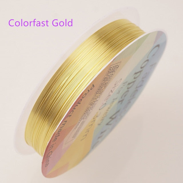 Colorfast Copper Wire For Bracelet Necklace Jewelry DIY Accessories 0.2/0.25/0.3/0.5/0.6/1.0mm Craft Beading Wire HK018