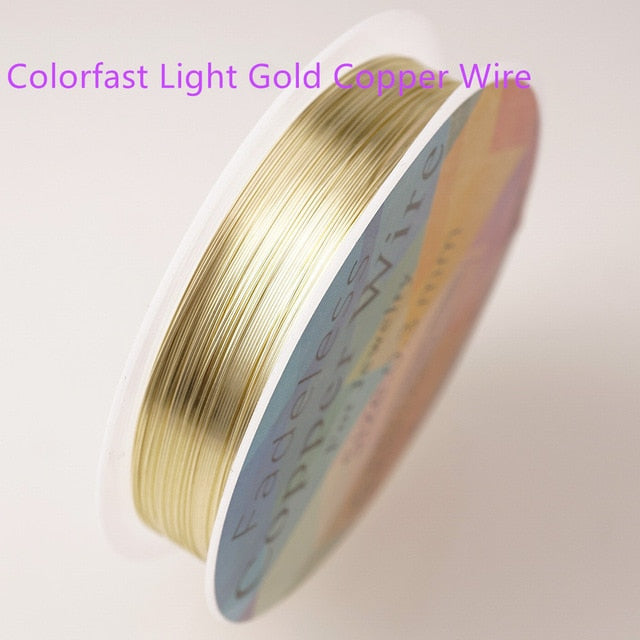 Colorfast Copper Wire For Bracelet Necklace Jewelry DIY Accessories 0.2/0.25/0.3/0.5/0.6/1.0mm Craft Beading Wire HK018