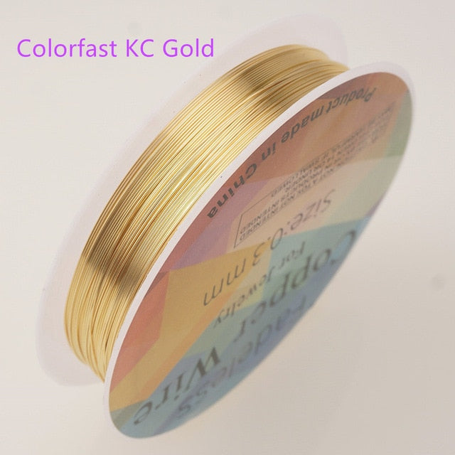Colorfast Copper Wire For Bracelet Necklace Jewelry DIY Accessories 0.2/0.25/0.3/0.5/0.6/1.0mm Craft Beading Wire HK018