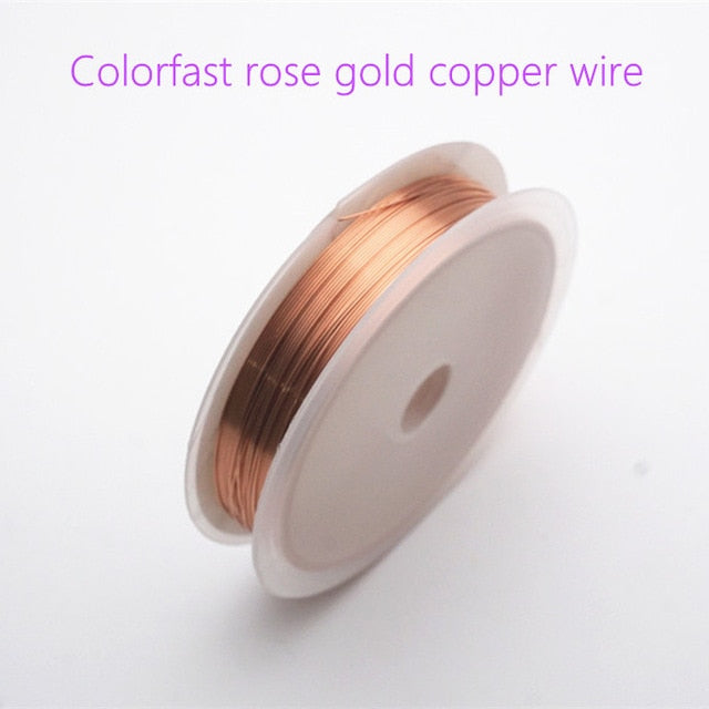 Colorfast Copper Wire For Bracelet Necklace Jewelry DIY Accessories 0.2/0.25/0.3/0.5/0.6/1.0mm Craft Beading Wire HK018