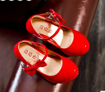 Bekamille Girls Leather Shoes Autumn Bowtie Sandals 2020 New Children Shoes High Heels Princess Sweet Sandals For Girls SZ107