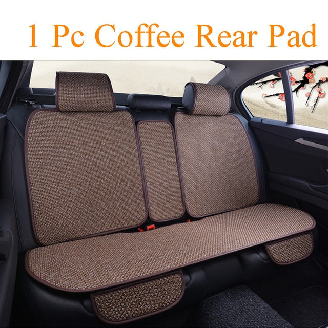 Linen Car Seat Cover Protector Flax Front or Rear Seat Back Cushion Pad Mat Backrest for Auto Interior Truck Suv Van