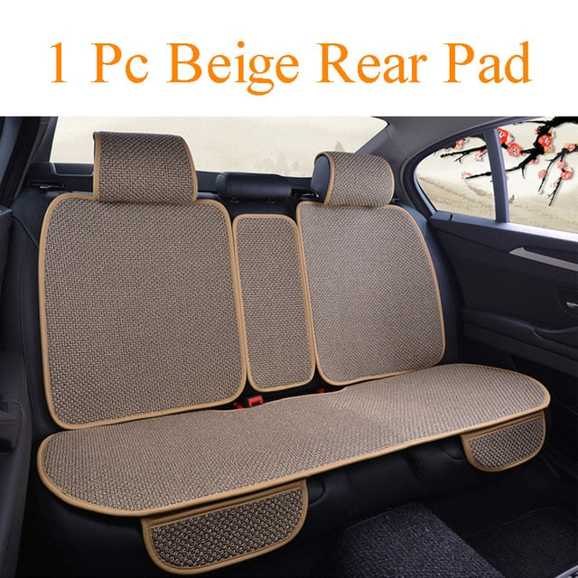 Linen Car Seat Cover Protector Flax Front or Rear Seat Back Cushion Pad Mat Backrest for Auto Interior Truck Suv Van
