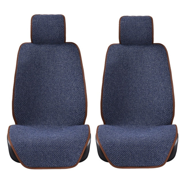 Linen Car Seat Cover Protector Flax Front or Rear Seat Back Cushion Pad Mat Backrest for Auto Interior Truck Suv Van