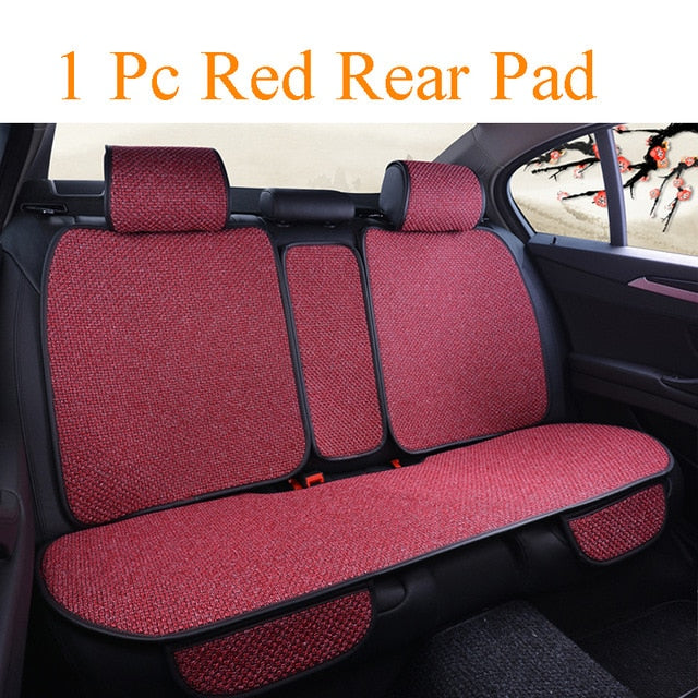 Linen Car Seat Cover Protector Flax Front or Rear Seat Back Cushion Pad Mat Backrest for Auto Interior Truck Suv Van