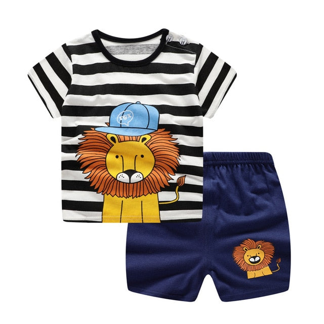 Children's Wear 2018 spring Summer Baby kids Boys Sports casual Suit boy T-shirt + jeans 2pc Set Children's Clothes kids clothes