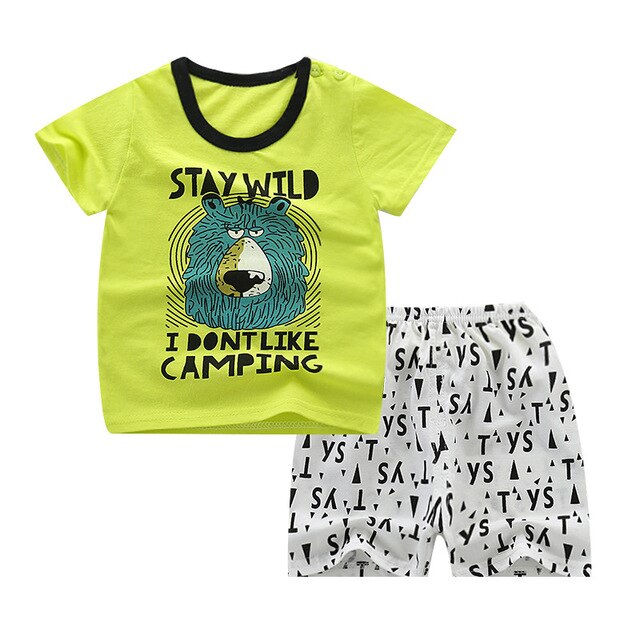 Children's Wear 2018 spring Summer Baby kids Boys Sports casual Suit boy T-shirt + jeans 2pc Set Children's Clothes kids clothes