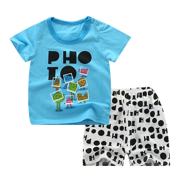 Children's Wear 2018 spring Summer Baby kids Boys Sports casual Suit boy T-shirt + jeans 2pc Set Children's Clothes kids clothes