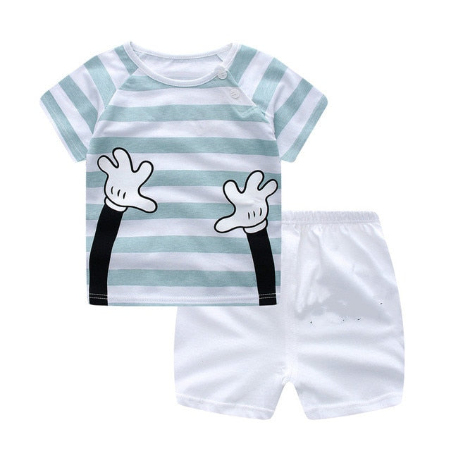 Children's Wear 2018 spring Summer Baby kids Boys Sports casual Suit boy T-shirt + jeans 2pc Set Children's Clothes kids clothes