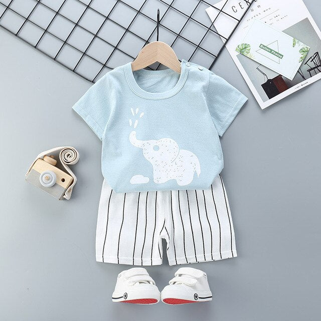 Children's Wear 2018 spring Summer Baby kids Boys Sports casual Suit boy T-shirt + jeans 2pc Set Children's Clothes kids clothes