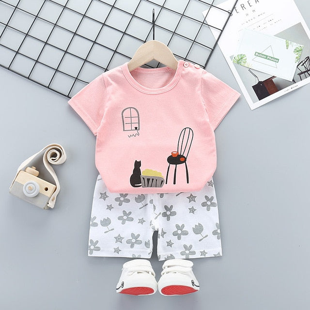 Children's Wear 2018 spring Summer Baby kids Boys Sports casual Suit boy T-shirt + jeans 2pc Set Children's Clothes kids clothes