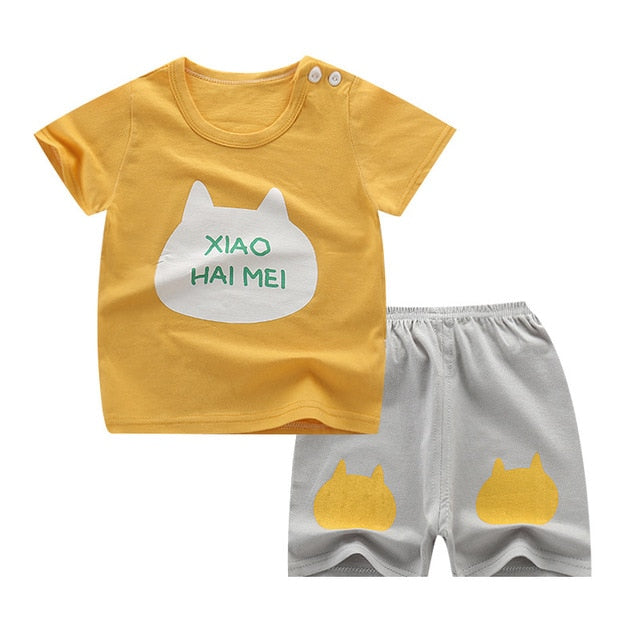 Children's Wear 2018 spring Summer Baby kids Boys Sports casual Suit boy T-shirt + jeans 2pc Set Children's Clothes kids clothes