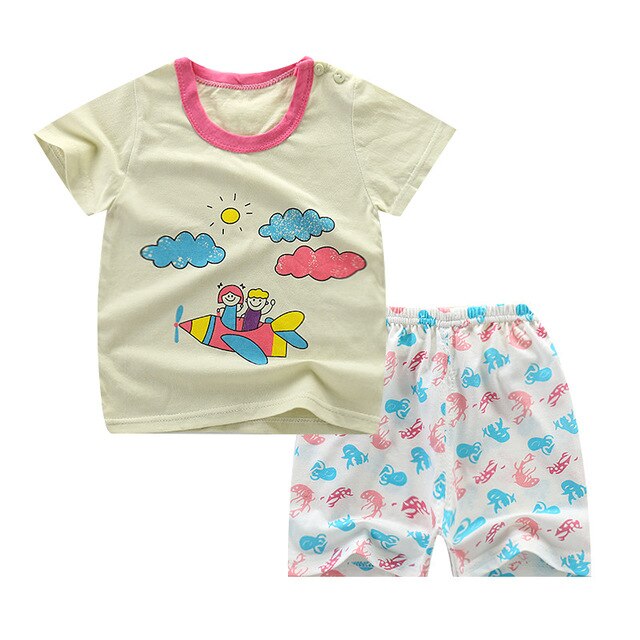 Children's Wear 2018 spring Summer Baby kids Boys Sports casual Suit boy T-shirt + jeans 2pc Set Children's Clothes kids clothes