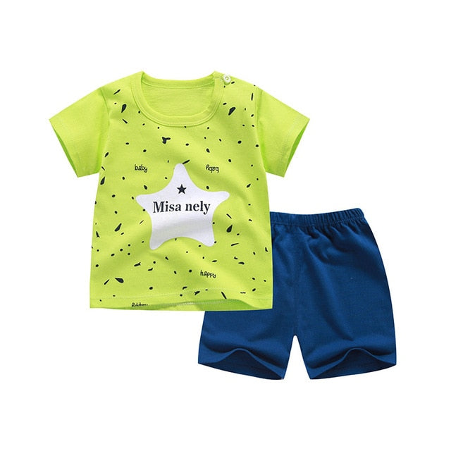 Children's Wear 2018 spring Summer Baby kids Boys Sports casual Suit boy T-shirt + jeans 2pc Set Children's Clothes kids clothes
