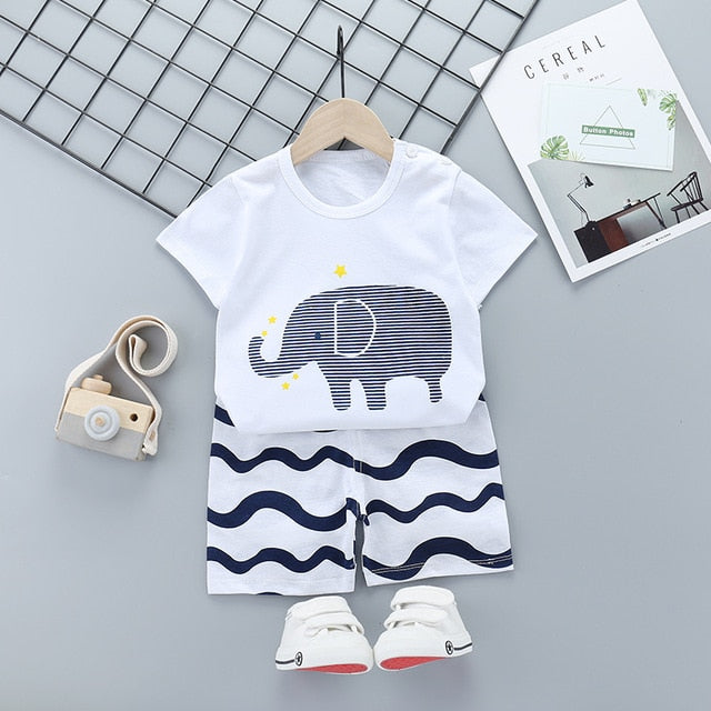 Children's Wear 2018 spring Summer Baby kids Boys Sports casual Suit boy T-shirt + jeans 2pc Set Children's Clothes kids clothes