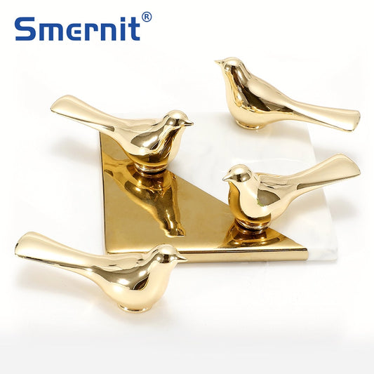 Gold Bird Cabinet Knobs Wall Hanging Hook Animal Drawer Pulls Vintage Kitchen Door Handles and Knobs Furniture Handle Decoration