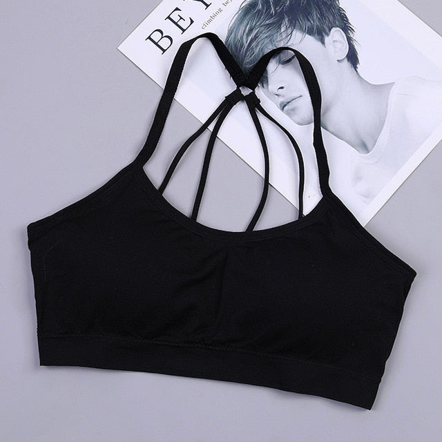 Women Sport Bra Fitness Top Letters Yoga Bra For Cup A-D Black White Running Yoga Gym Fitness Crop Top Women Push Up Sports Bras