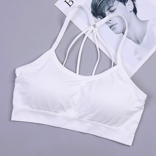 Women Sport Bra Fitness Top Letters Yoga Bra For Cup A-D Black White Running Yoga Gym Fitness Crop Top Women Push Up Sports Bras