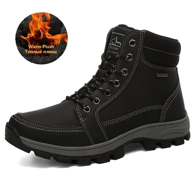 New Winter Men Boots Fur Warm Snow Boots Men Winter Boots Work Shoes Men waterproof Ankle Boots Outdoor Men's Sneakers Footwear