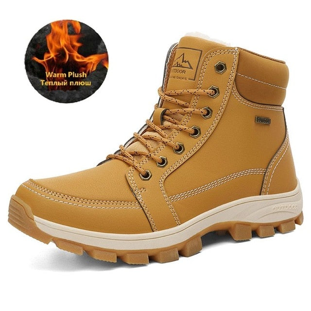 New Winter Men Boots Fur Warm Snow Boots Men Winter Boots Work Shoes Men waterproof Ankle Boots Outdoor Men's Sneakers Footwear