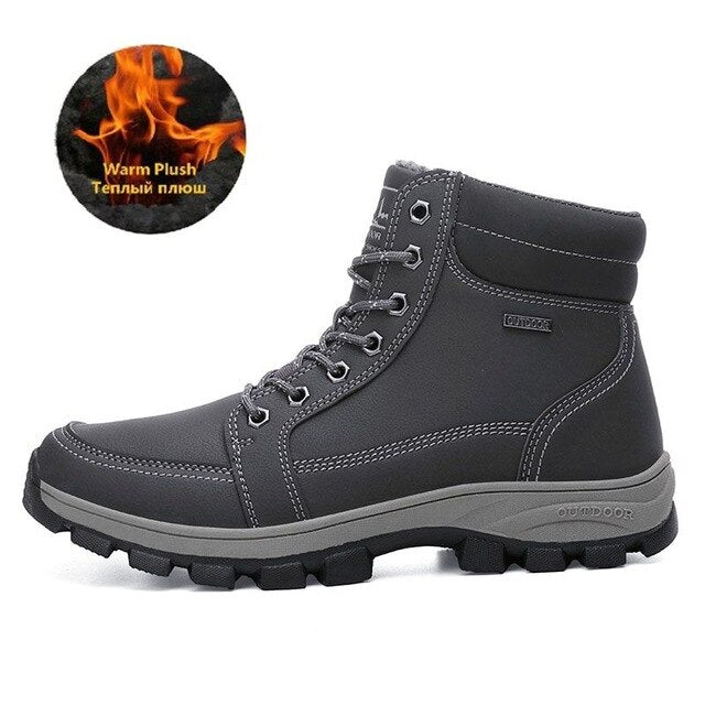 New Winter Men Boots Fur Warm Snow Boots Men Winter Boots Work Shoes Men waterproof Ankle Boots Outdoor Men's Sneakers Footwear