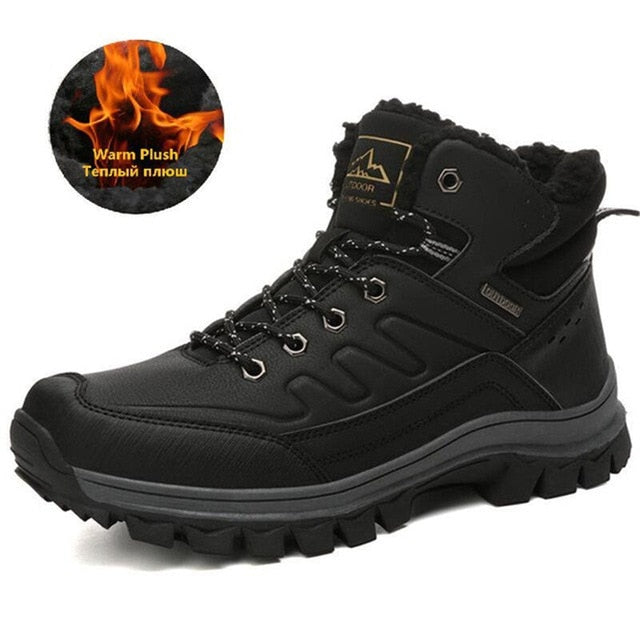 New Winter Men Boots Fur Warm Snow Boots Men Winter Boots Work Shoes Men waterproof Ankle Boots Outdoor Men's Sneakers Footwear