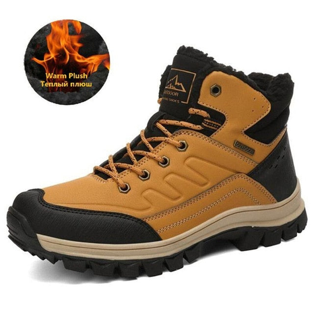 New Winter Men Boots Fur Warm Snow Boots Men Winter Boots Work Shoes Men waterproof Ankle Boots Outdoor Men's Sneakers Footwear