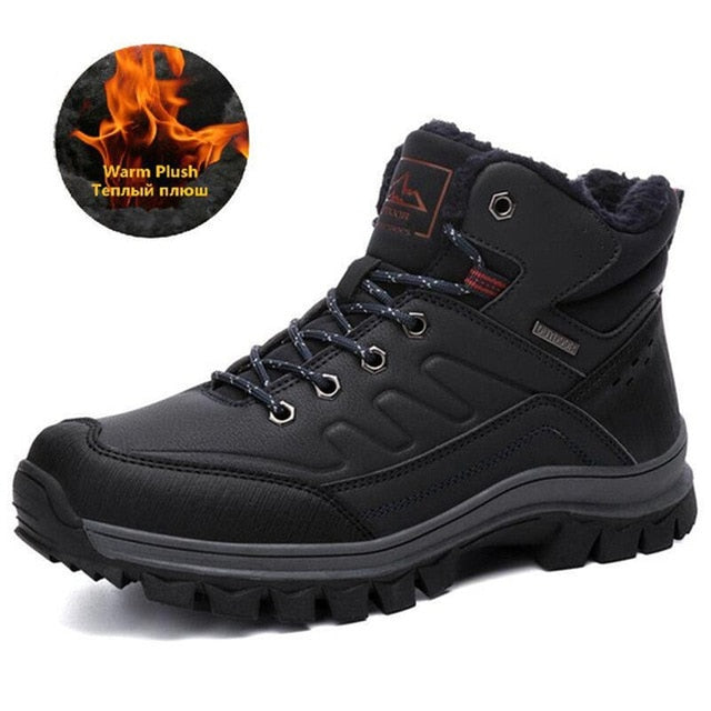 New Winter Men Boots Fur Warm Snow Boots Men Winter Boots Work Shoes Men waterproof Ankle Boots Outdoor Men's Sneakers Footwear