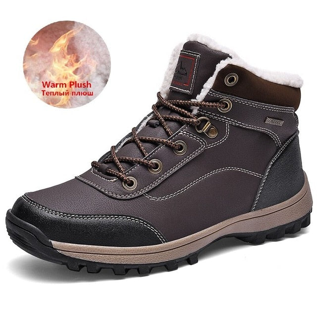 New Winter Men Boots Fur Warm Snow Boots Men Winter Boots Work Shoes Men waterproof Ankle Boots Outdoor Men's Sneakers Footwear