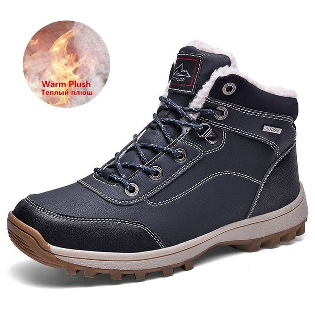 New Winter Men Boots Fur Warm Snow Boots Men Winter Boots Work Shoes Men waterproof Ankle Boots Outdoor Men's Sneakers Footwear