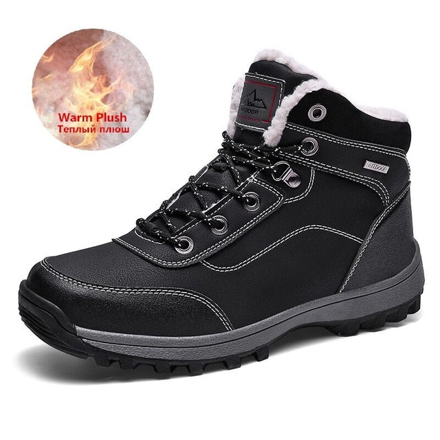 New Winter Men Boots Fur Warm Snow Boots Men Winter Boots Work Shoes Men waterproof Ankle Boots Outdoor Men's Sneakers Footwear