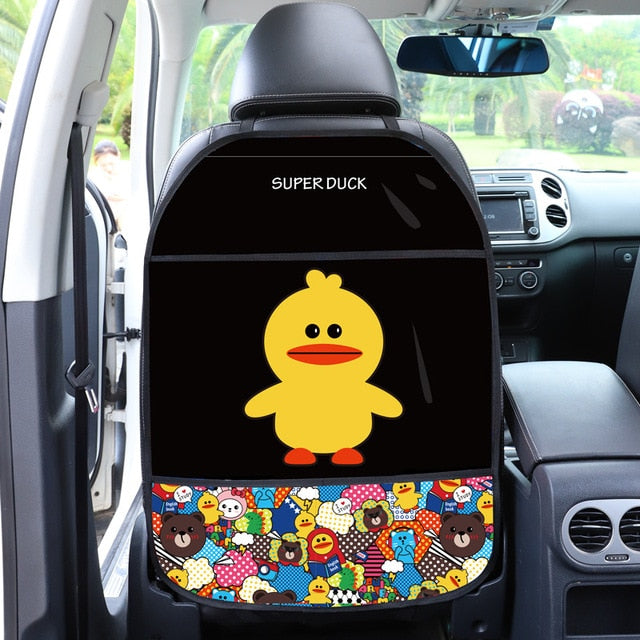 Cartoon Cute Car Seat Back Cover Protector for Kids Children 1Pcs Anti Kick Mat Waterproof Anti-dirt Protective Pad for Car