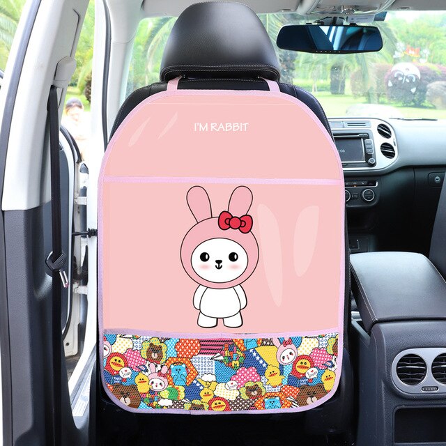 Cartoon Cute Car Seat Back Cover Protector for Kids Children 1Pcs Anti Kick Mat Waterproof Anti-dirt Protective Pad for Car