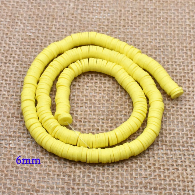 6mm Flat Round Polymer Clay Beads Chip Disk Loose Spacer Handmade Beads For DIY Jewelry Making Bracelet Finding Mixed Color