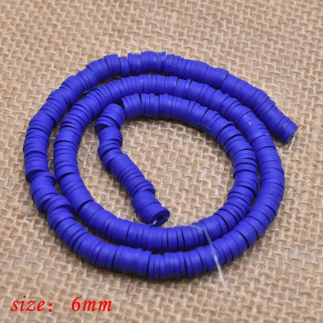 6mm Flat Round Polymer Clay Beads Chip Disk Loose Spacer Handmade Beads For DIY Jewelry Making Bracelet Finding Mixed Color