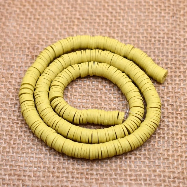 6mm Flat Round Polymer Clay Beads Chip Disk Loose Spacer Handmade Beads For DIY Jewelry Making Bracelet Finding Mixed Color