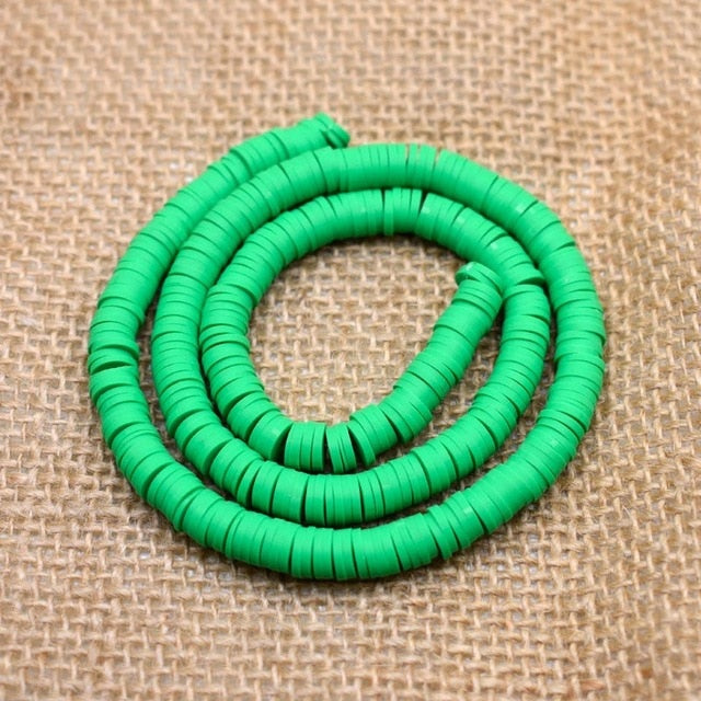 6mm Flat Round Polymer Clay Beads Chip Disk Loose Spacer Handmade Beads For DIY Jewelry Making Bracelet Finding Mixed Color