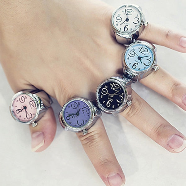 Fashion Women Men Ring Watch Stretch Quartz Finger Watches Rings Jewelry Gifts XRQ88