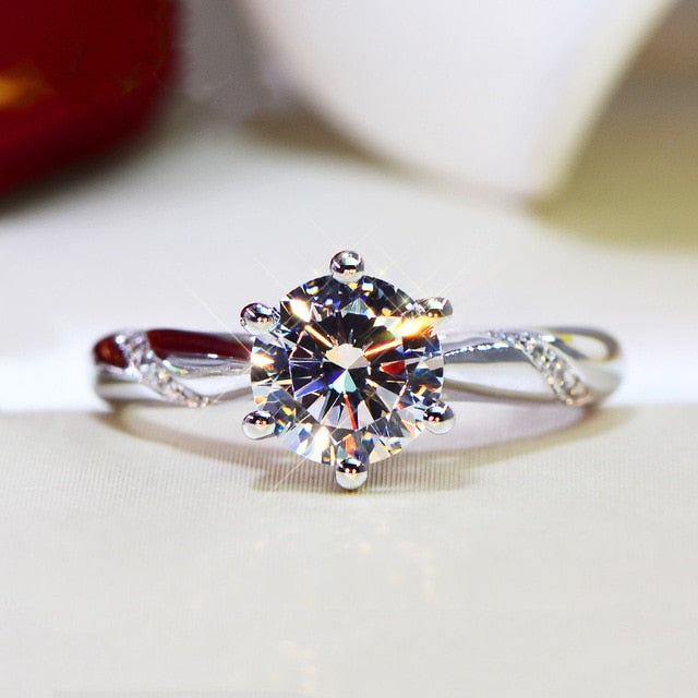 CC Trendy Jewelry S925 Rings For Women Cubic Zirconia Charms Bridal Wedding Engagement White Gold Color Ring Drop Shipping