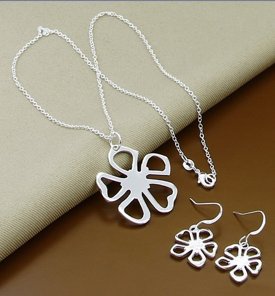 New Trendy 925 Sterling Silver Jewelry Sets Simple Fashion Insect Moon Round Ball Necklace Earrings Sets For Woman Gift