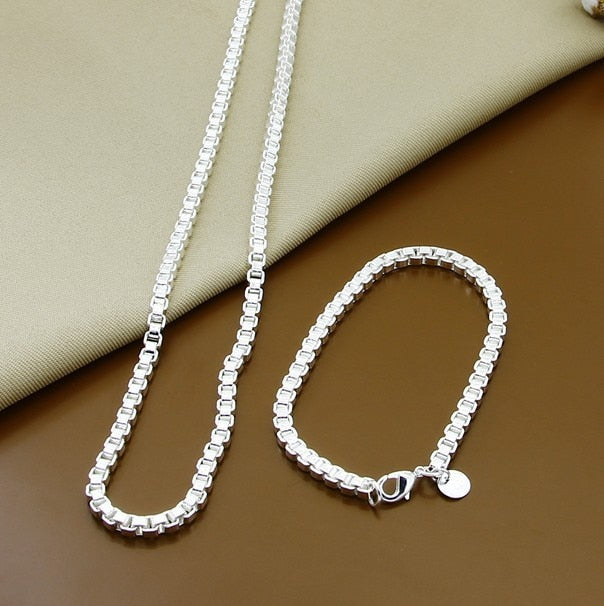 New Trendy 925 Sterling Silver Jewelry Sets Simple Fashion Insect Moon Round Ball Necklace Earrings Sets For Woman Gift