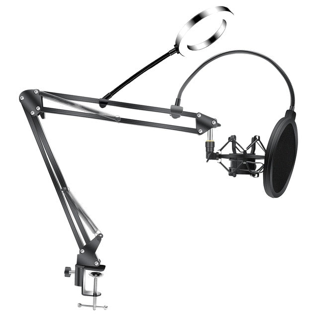 Scissor Arm Stand For Bm800 Microphone Stand With A Spider Cantilever Bracket Universal Shock Mount Mic Holder
