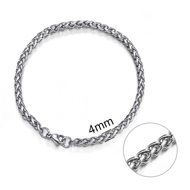 Jiayiqi 5-11 mm Men Chain Bracelet Stainless Steel Curb Cuban Link Chain Bangle for Male Women Hiphop Trendy Wrist Jewelry Gift