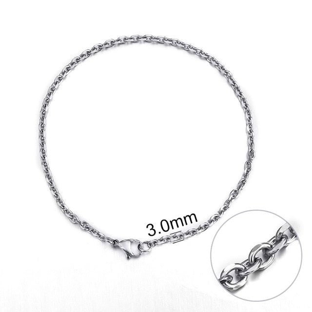 Jiayiqi 5-11 mm Men Chain Bracelet Stainless Steel Curb Cuban Link Chain Bangle for Male Women Hiphop Trendy Wrist Jewelry Gift