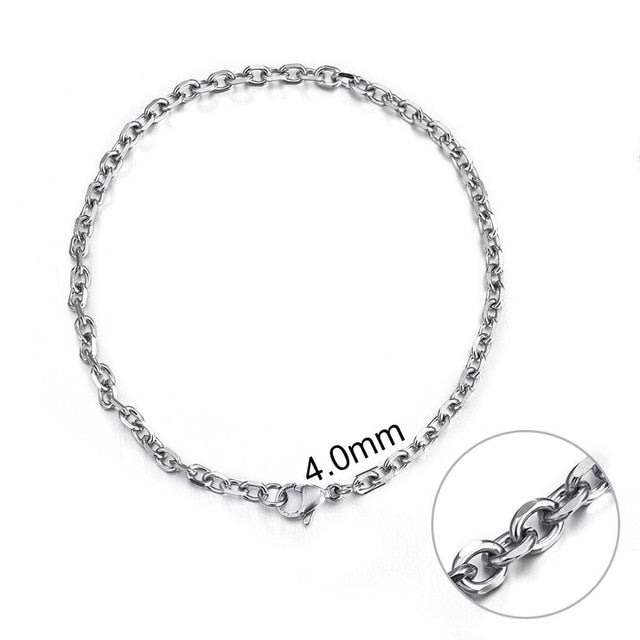 Jiayiqi 5-11 mm Men Chain Bracelet Stainless Steel Curb Cuban Link Chain Bangle for Male Women Hiphop Trendy Wrist Jewelry Gift