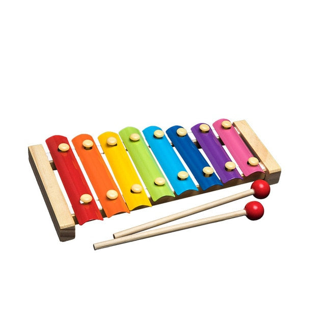 Kids Montessori Wooden Toys Rainbow Blocks Kid Learning Toy Baby Music Rattles Graphic Colorful Wooden Blocks Educational Toy