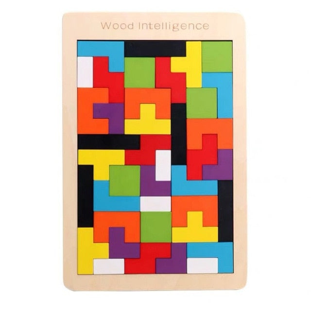Kids Montessori Wooden Toys Rainbow Blocks Kid Learning Toy Baby Music Rattles Graphic Colorful Wooden Blocks Educational Toy