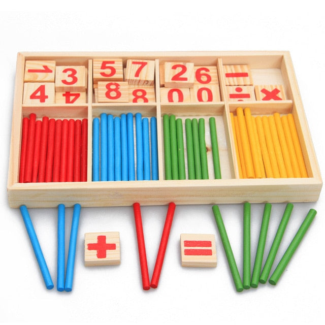 Kids Montessori Wooden Toys Rainbow Blocks Kid Learning Toy Baby Music Rattles Graphic Colorful Wooden Blocks Educational Toy